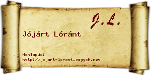 Jójárt Lóránt névjegykártya